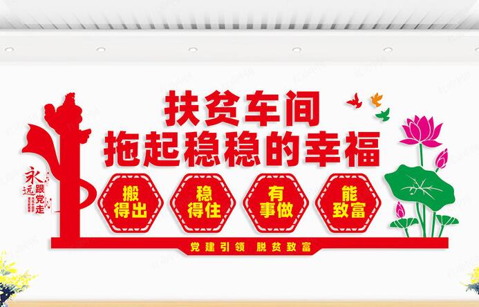 車(chē)間企業(yè)文化墻效果圖(圖1) 扶貧車(chē)間文化墻