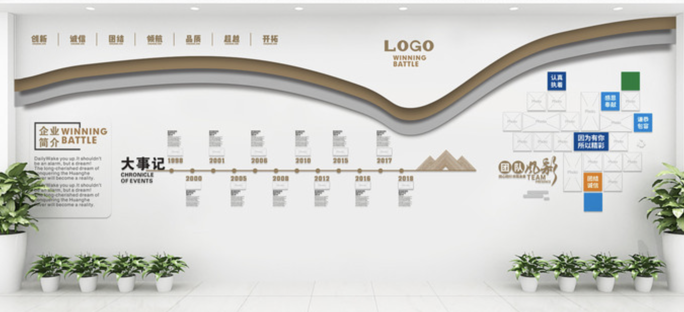 高端大氣創(chuàng)新企業(yè)辦公室文化墻設(shè)計(jì)(圖2)